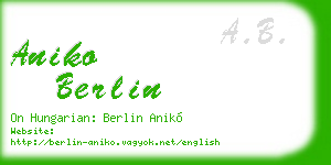 aniko berlin business card